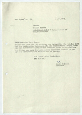 Korespondencija Boris Kelemen - Edmund Sommer - dogovor o NT3