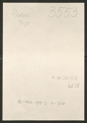 Pavlović, Pajo, 2.2.1897. Policijski karton