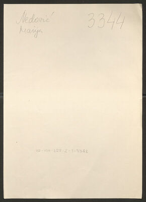 Nedović, Marija rođ. Zaler, 1896. Policijski karton