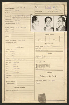 Ržehak, Viktor, 5.5.1910. Policijski karton