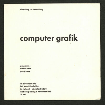 Computer Grafik - Programme: Frieder Nake, Georg Nees