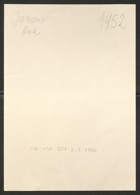 Janović, Ana rođ. Markovska, 5.4.1896. Policijski karton