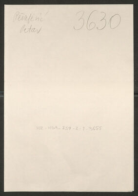 Pešaljević, Petar, 11.6.1914. Policijski karton