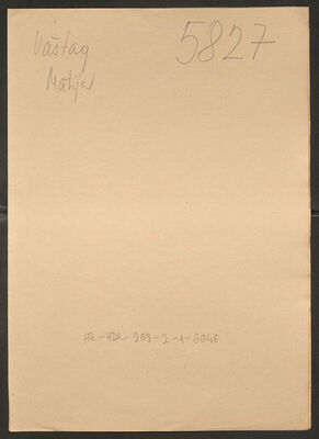 Vaštag, Mačeš Matija, 15.3.1913. Policijski karton