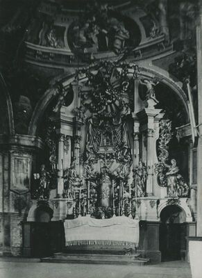 Trški Vrh (Krapina) - Crkva Majke Božje Jeruzalemske, unutrašnjost, detalj, oltar