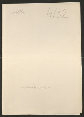 Saletta. Policijski karton