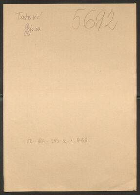 Tutović, Đuro, 9.2.1898. Policijski karton