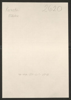 Kunetz, Oskar, 12.2.1879. Policijski karton