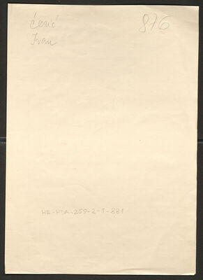 Ćorić, Ivan, 7.6.1899. Policijski karton