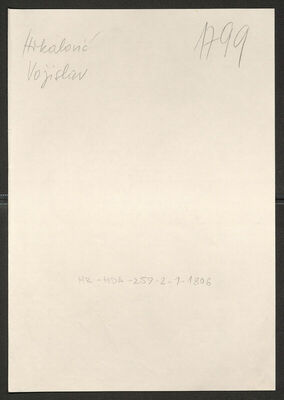 Hrkalović, Vojislav, 6.8.1919. Policijski karton