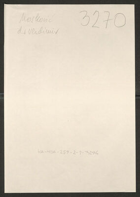 Mosković, Vladimir, 19.7.1890. Policijski karton