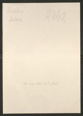 Levačić, Milka, 9.6.1916. Policijski karton