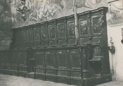 Lepoglava - Crkva Bogorodice, korska klupa i slike Ivana Rangera