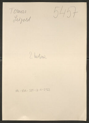 Tomas, Leopold, 1.11.1902. Policijski karton