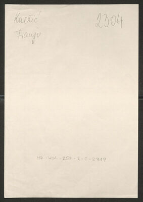 Knežić, Franjo, 1886. Policijski karton