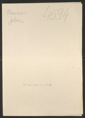 Stanisavac, Jelena, 25.9.1925. Policijski karton