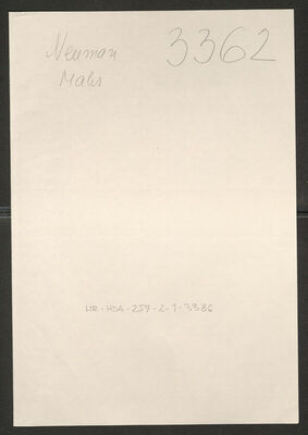 Neuman, Maks, 21.5.1892. Policijski karton