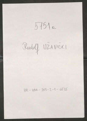 Užanički, Rudolf, 30.7.1908. Policijski karton