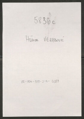 Vehabović, Hašim, 1921. Policijski karton