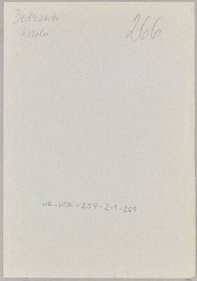 Bednarski, Karlo, 7.1.1914. Policijski karton