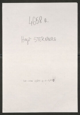 Sternberg, Hugo, 24.3.1864. Policijski karton