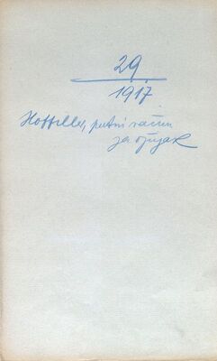 Viktor Hoffiller, putni račun za ožujak 1917.