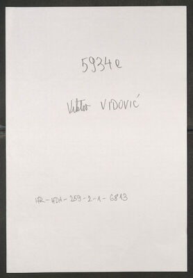 Vidović, Viktor, 7.10.1909. Policijski karton