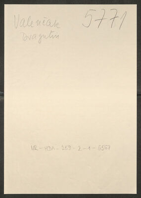 Valenčak, Dragutin, 3.2.1898. Policijski karton