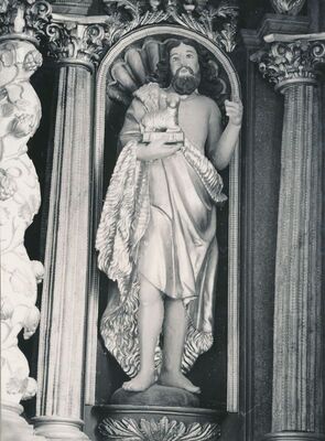 Svetice (Ozalj) - Crkva Blažene Djevice Marije, glavni oltar, kip sv. Ivana Krstitelja