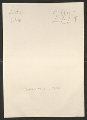 Lutzer, Vilim, 10.5.1890. Policijski karton