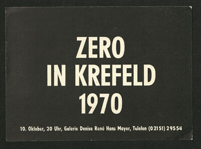 Zero in Krefeld 1970