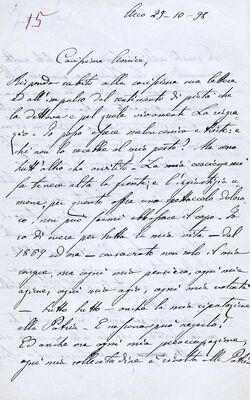 Br. 15 – Cara Amica! = Draga prijateljice!, pismo