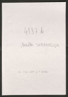 Samakovlija, Mazalta, 30.1.1921. Policijski karton