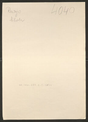 Runjo, Nikola, 10.12.1923. Policijski karton