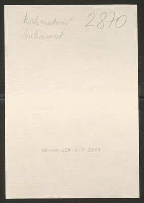 Mahmutović, Muhamed, 18.9.1922. Policijski karton