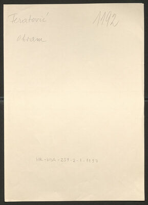 Feratović, Ohram, 6.8.1903. Policijski karton