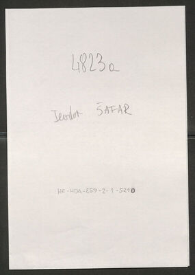 Šafar, Teodor, 3.9.1919. Policijski karton