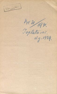 Isplata računa od g. 1929.