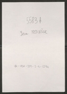 Trdinšek, Ivan, 1925. Policijski karton