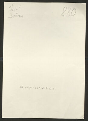 Ćuić, Božena rođ. Toth, 8.3.1904. Policijski karton