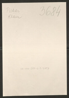 Pisker, Klara, 6.7.1921. Policijski karton