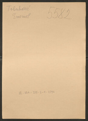 Trbuhović, Emanuel, 24.2.1905. Policijski karton