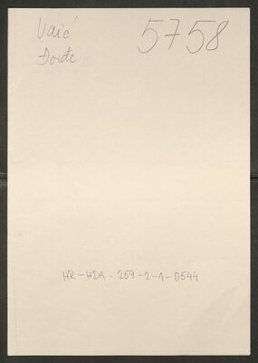 Vaić, Đorđe, 1907. Policijski karton