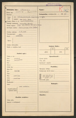 Sekula, Antun-Zvonimir, 6.6.1886. Policijski karton