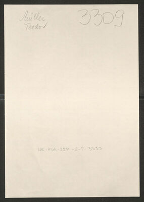 Müller, Teodor, 1899. Policijski karton