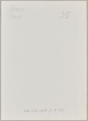 Aleksić, Stevo, 1.2.1898. Policijski karton