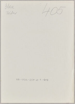 Blau, Frida, 26.1.1890. Policijski karton