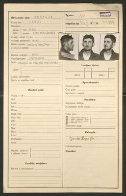 Rogulja, Janko, 1900. Policijski karton