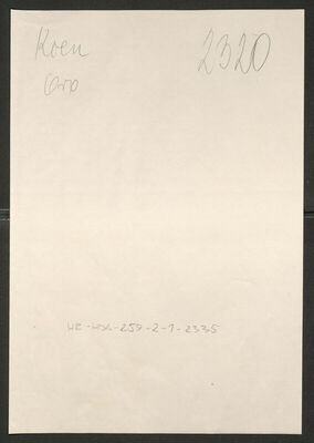 Koen, Oro, 10.1.1918. Policijski karton