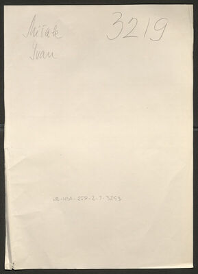 Mišak, Ivan, 16.5.1909. Policijski karton